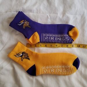 Minnesota Vikings Football Team Socks NWOT. Two (2) Pairs